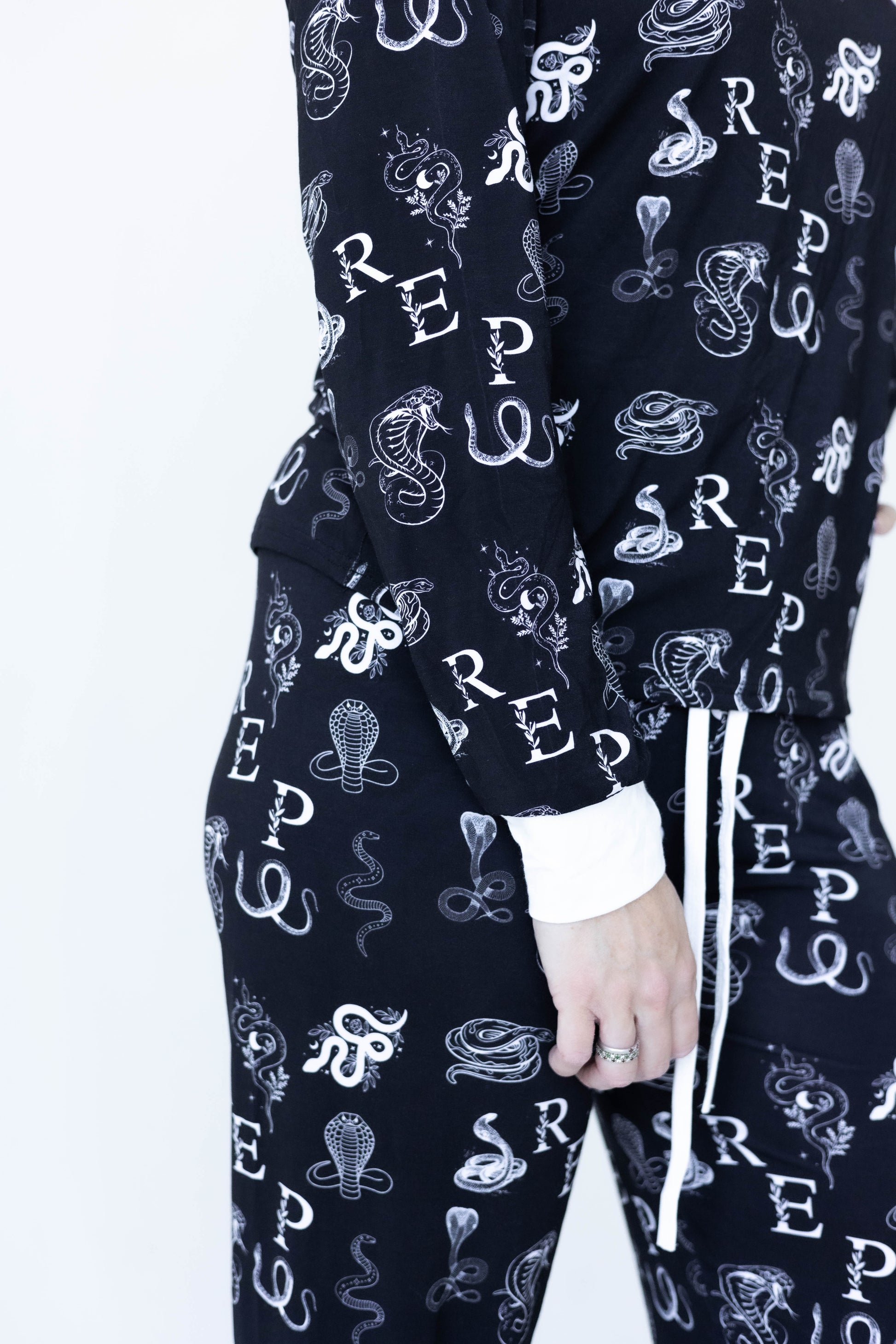 ADULT Women's Black Snakes Bamboo Pajama Set PREORDER - Bamboo My Baby