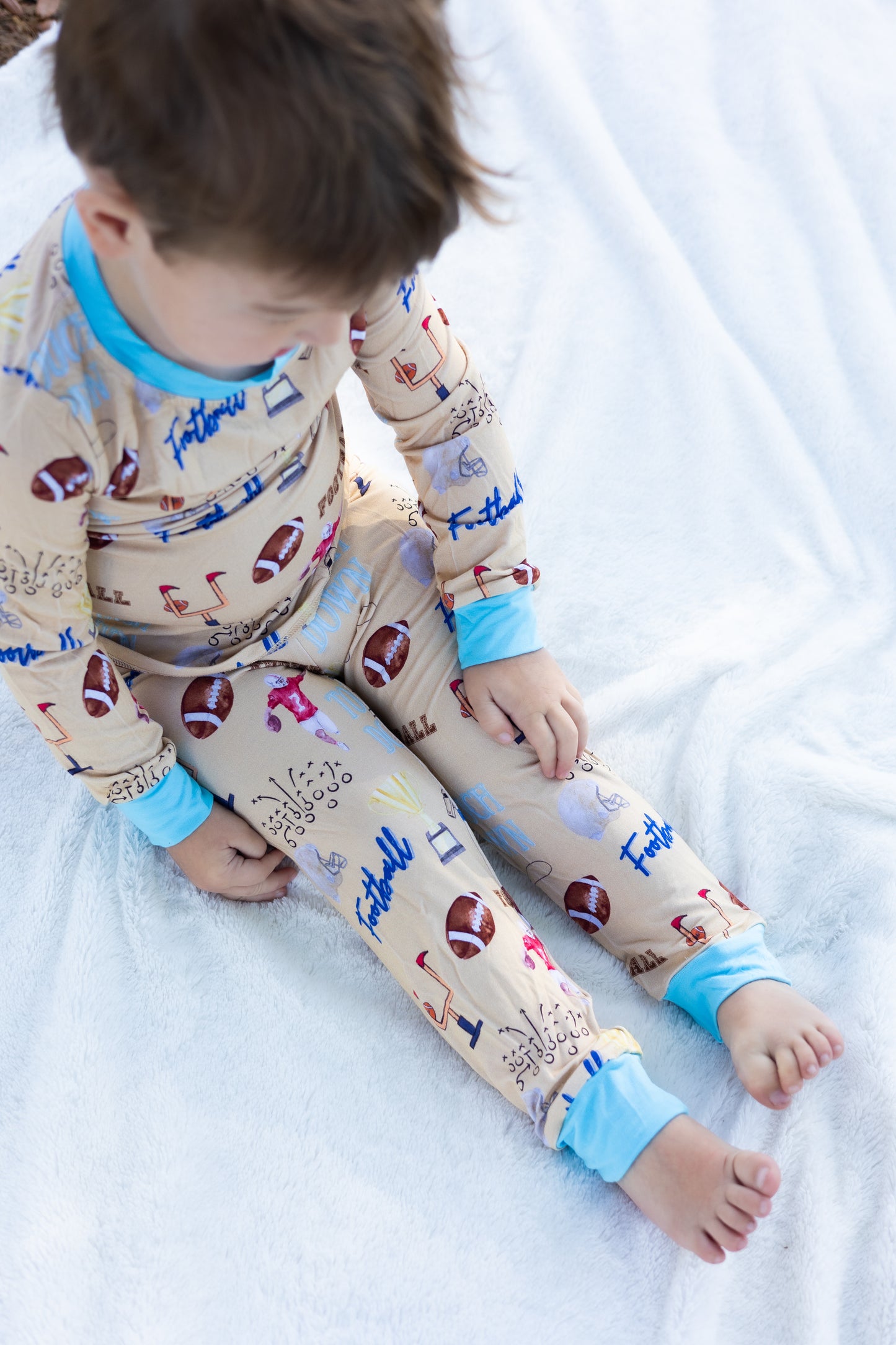 Football Touch Down Bamboo Pajama Set