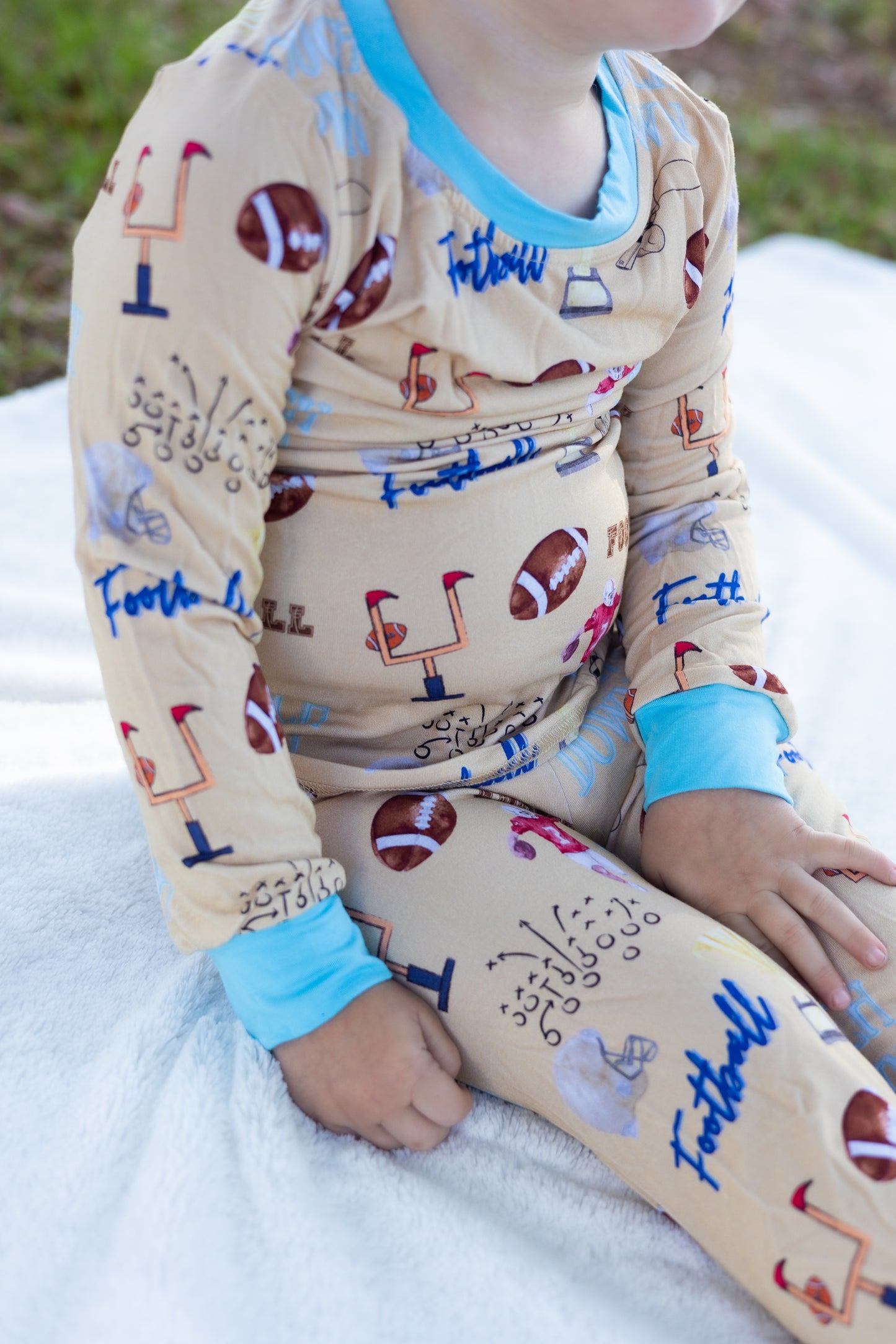 Football Touch Down Bamboo Pajama Set