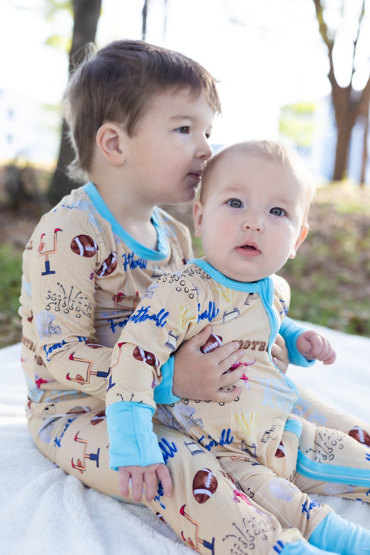 Football Touch Down Bamboo Pajama Set