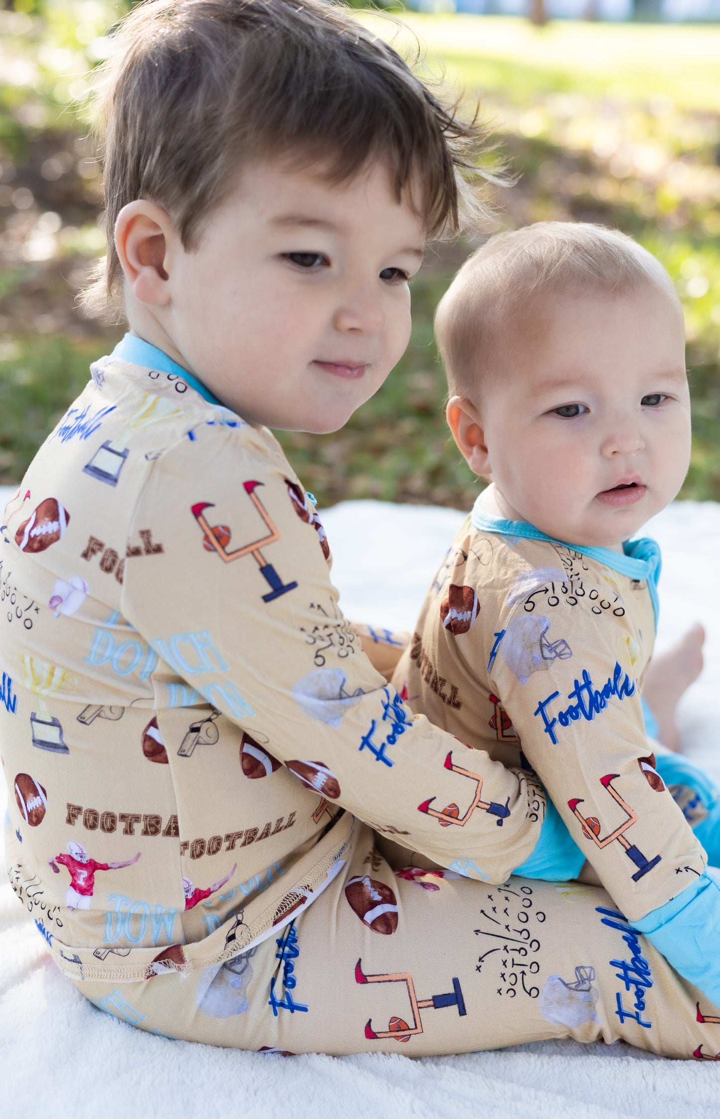 Football Touch Down Bamboo Pajama Set