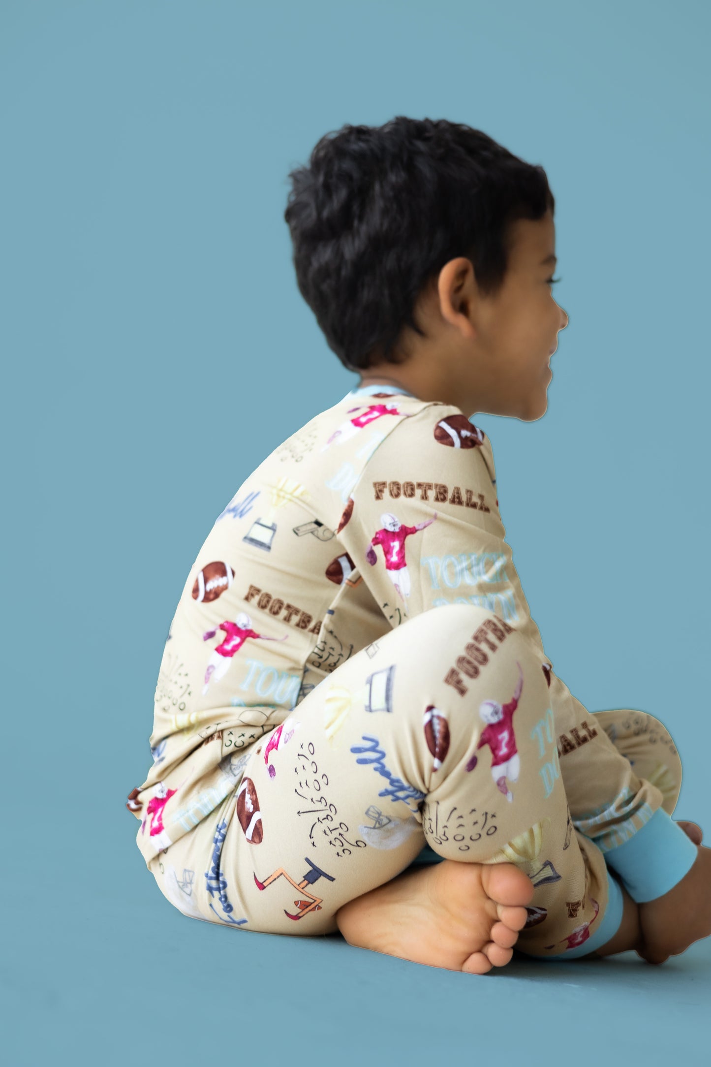 Football Touch Down Bamboo Pajama Set PREORDER - Bamboo My Baby
