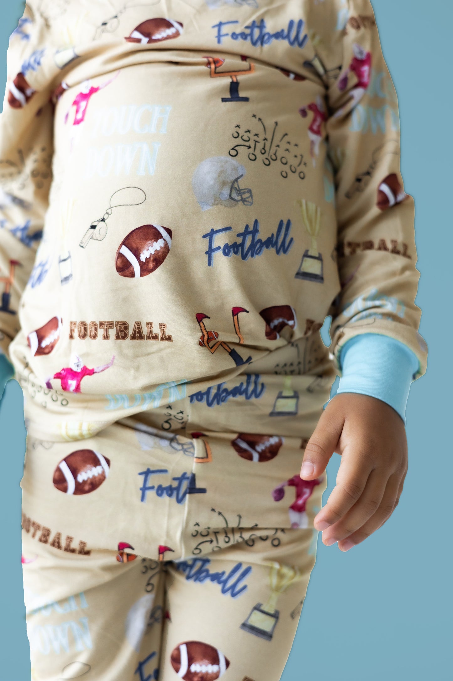 Football Touch Down Bamboo Pajama Set PREORDER - Bamboo My Baby