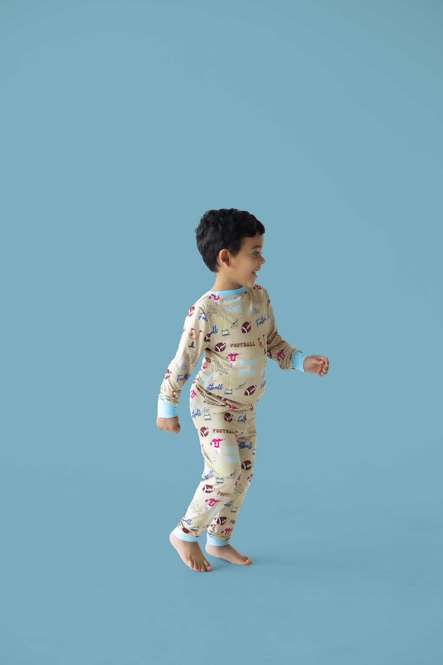 Football Touch Down Bamboo Pajama Set PREORDER - Bamboo My Baby