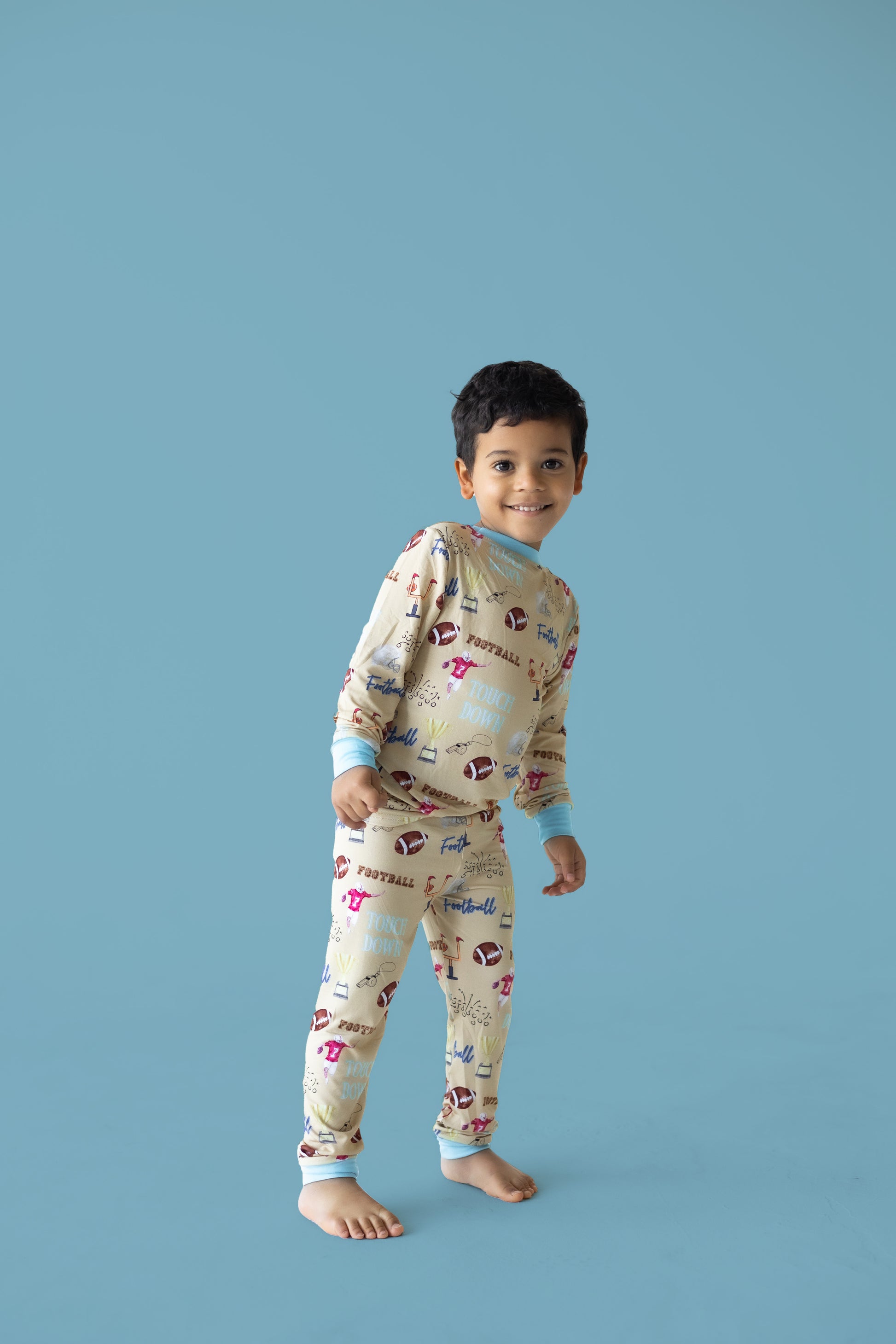Football Touch Down Bamboo Pajama Set PREORDER - Bamboo My Baby