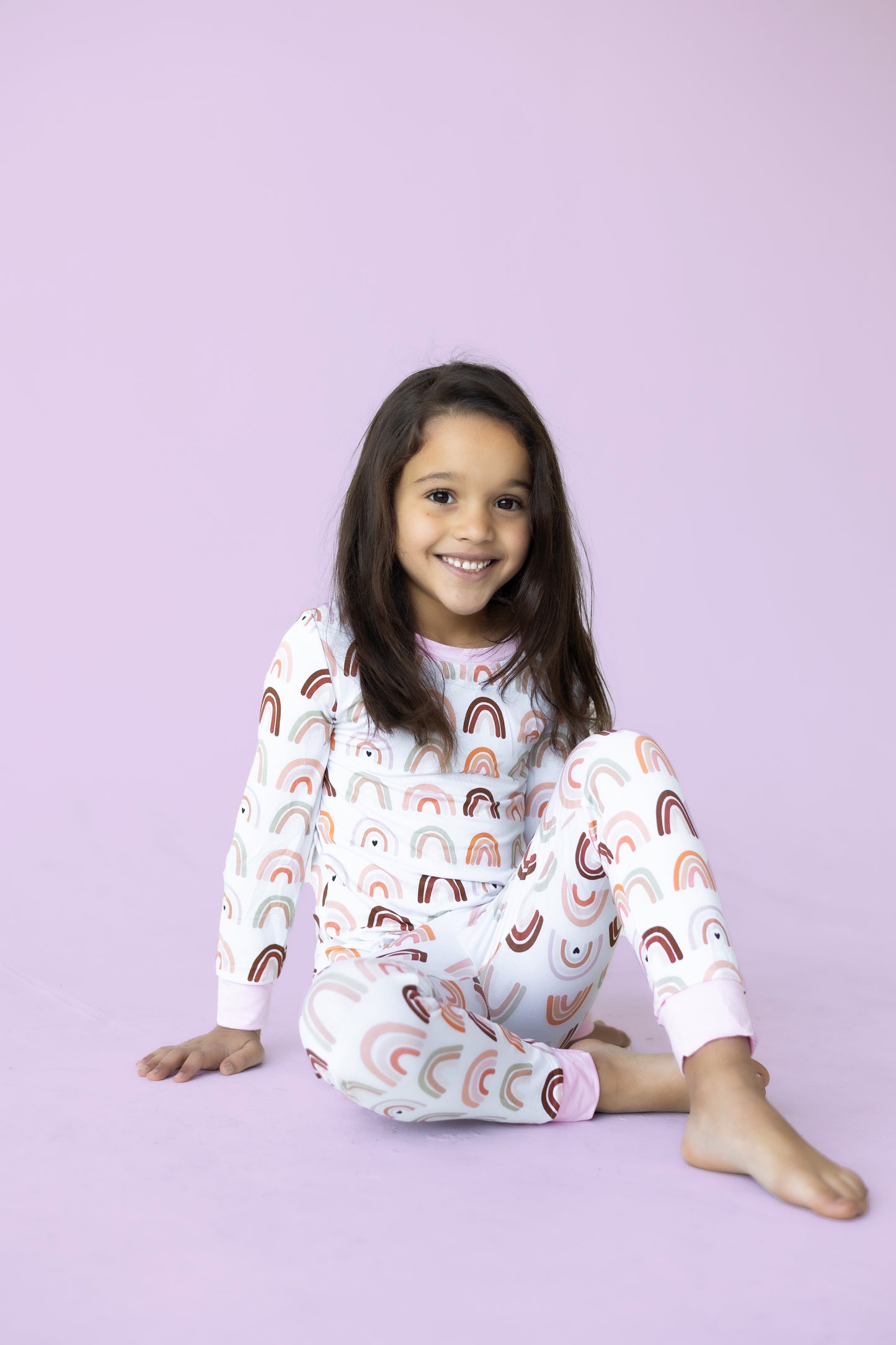 Pastel Pink Neutral Rainbows Bamboo Pajama Set PREORDER - Bamboo My Baby