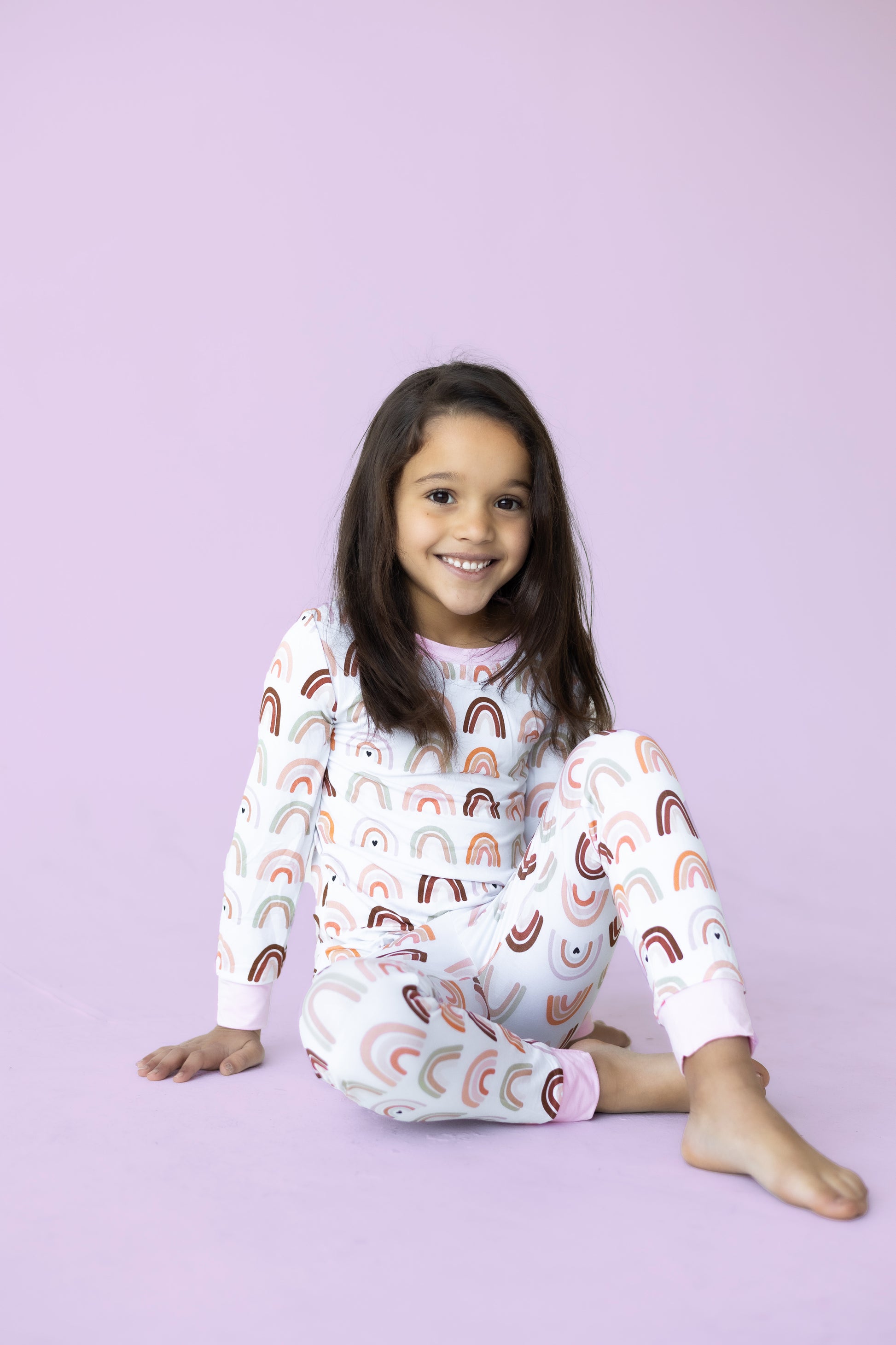 Pastel Pink Neutral Rainbows Bamboo Pajama Set PREORDER - Bamboo My Baby