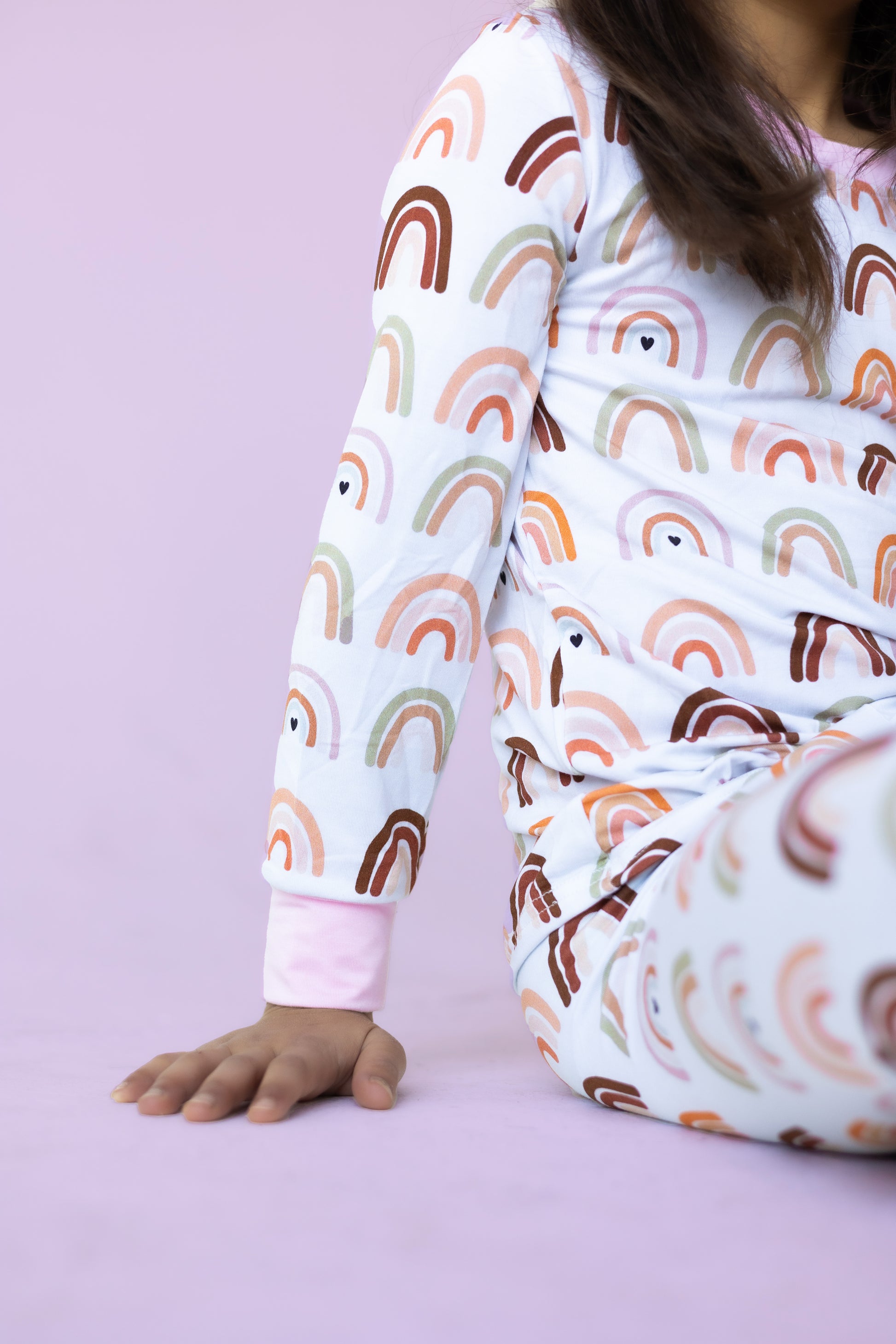 Pastel Pink Neutral Rainbows Bamboo Pajama Set PREORDER - Bamboo My Baby