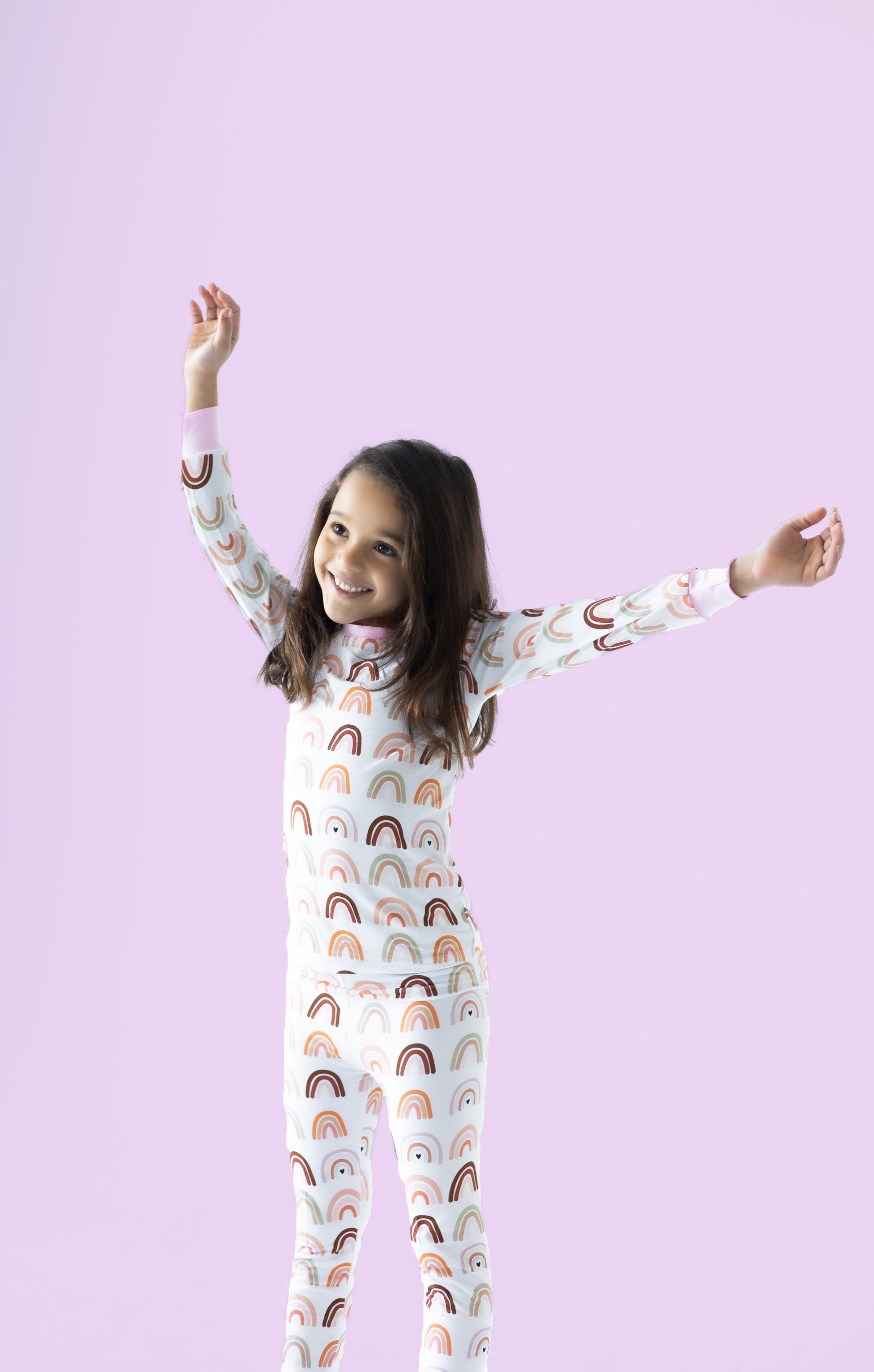 Pastel Pink Neutral Rainbows Bamboo Pajama Set PREORDER - Bamboo My Baby