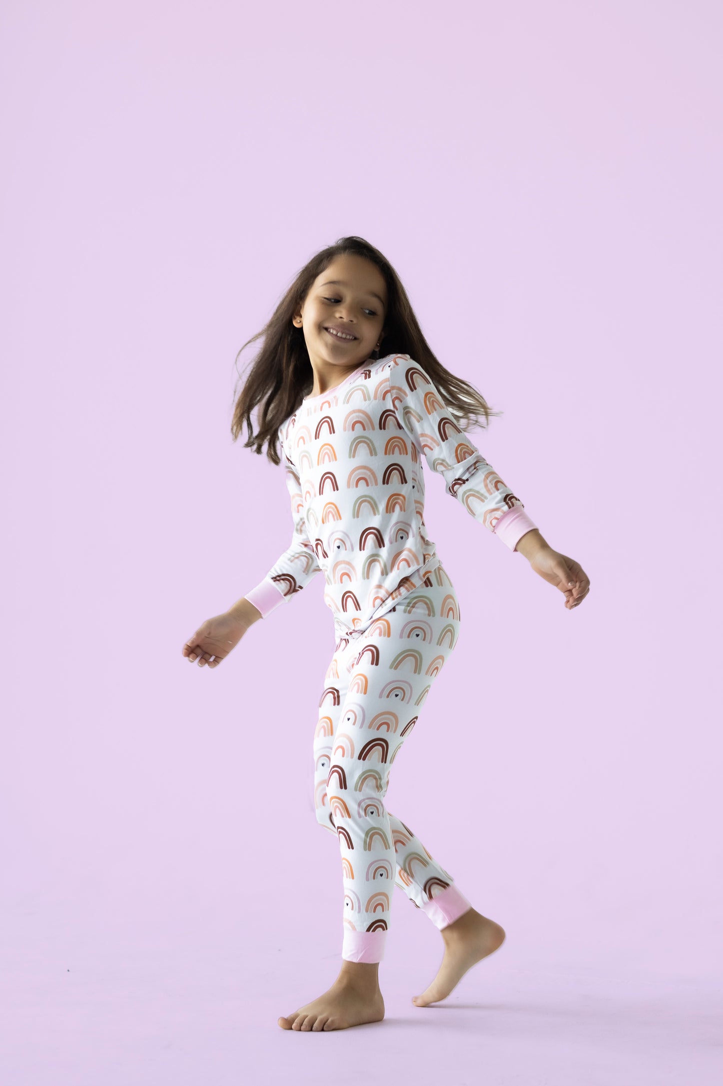 Pastel Pink Neutral Rainbows Bamboo Pajama Set PREORDER - Bamboo My Baby