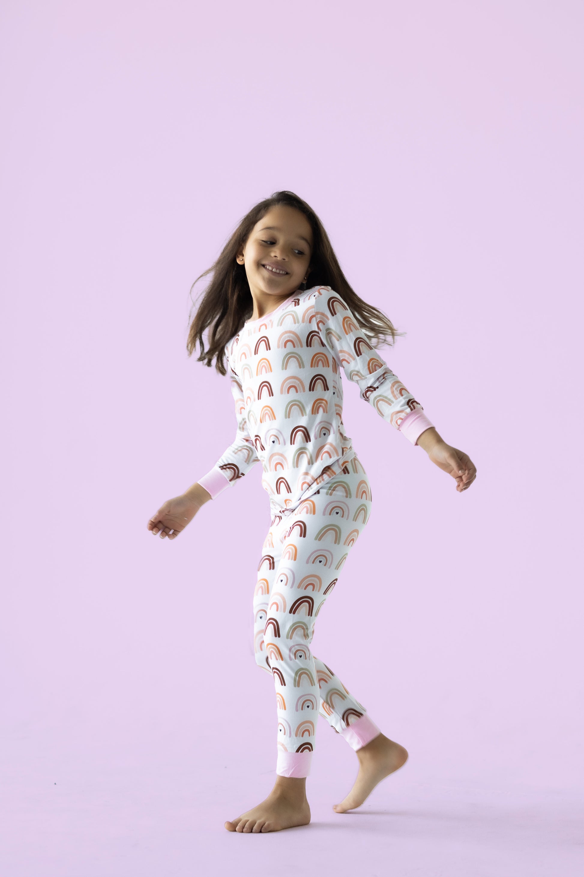 Pastel Pink Neutral Rainbows Bamboo Pajama Set PREORDER - Bamboo My Baby