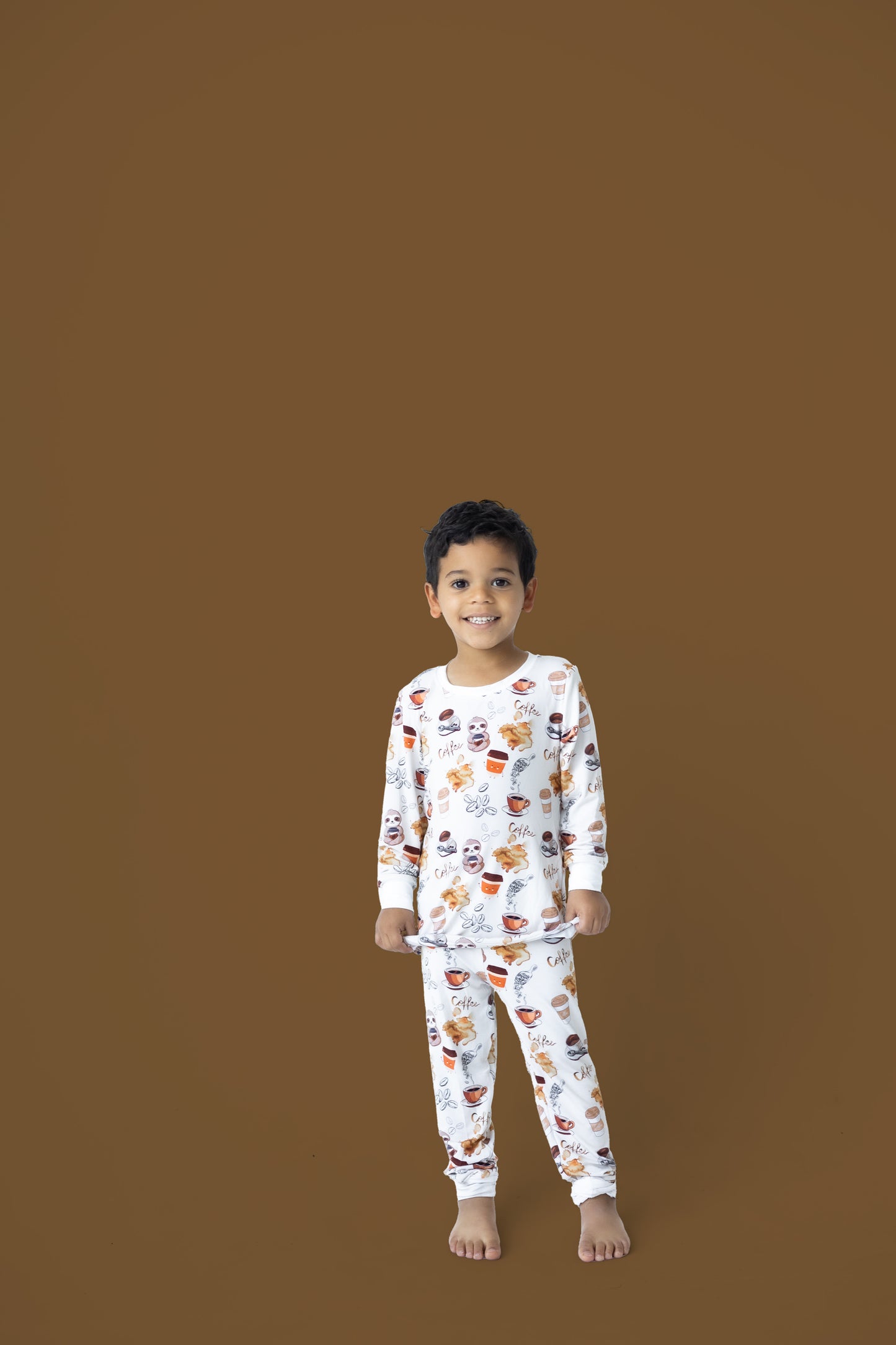 Coffee Beans Bamboo Pajama Set PREORDER - Bamboo My Baby