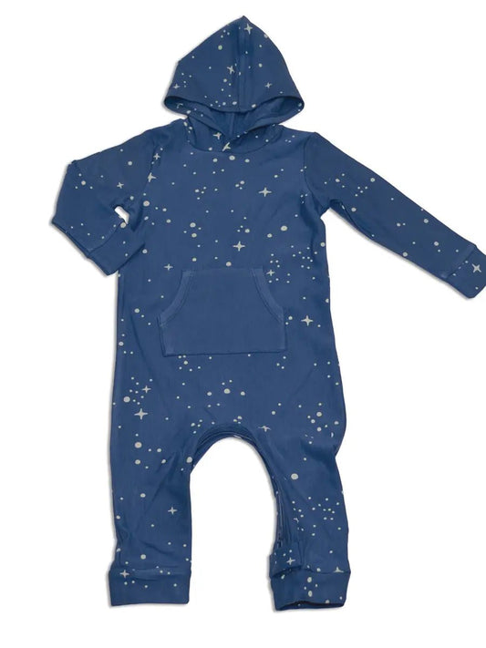 Galaxy Bamboo Fleece Hooded Romper W/Zipper - Bamboo My Baby