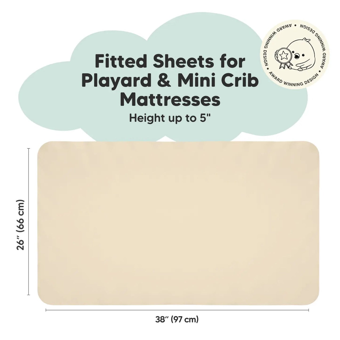 KeaBabies Gentle Bamboo Fitted Mini Crib Sheets - Bamboo My Baby