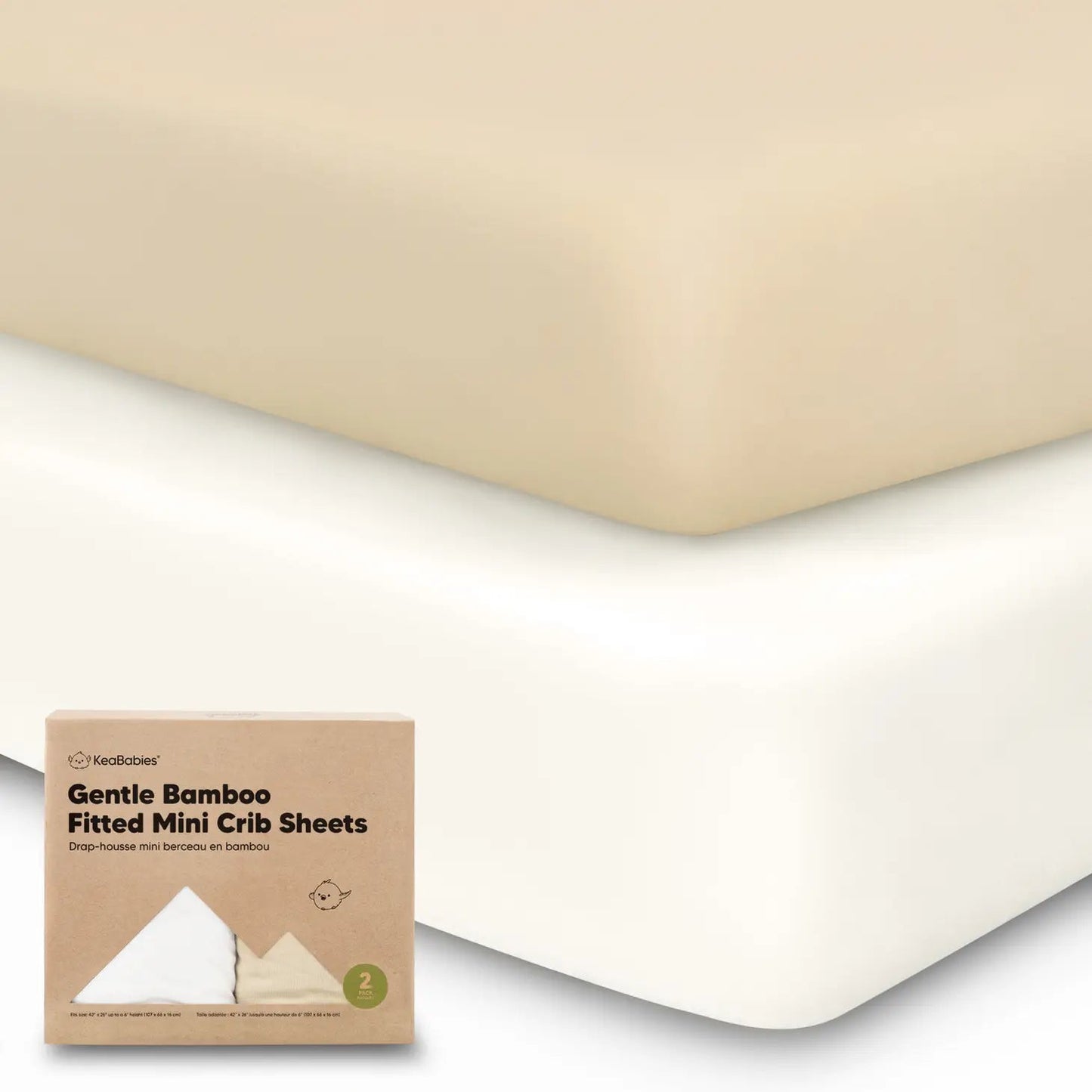 KeaBabies Gentle Bamboo Fitted Mini Crib Sheets - Bamboo My Baby