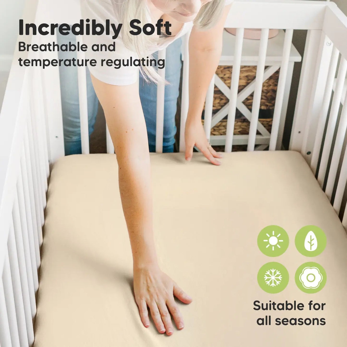KeaBabies Gentle Bamboo Fitted Mini Crib Sheets - Bamboo My Baby
