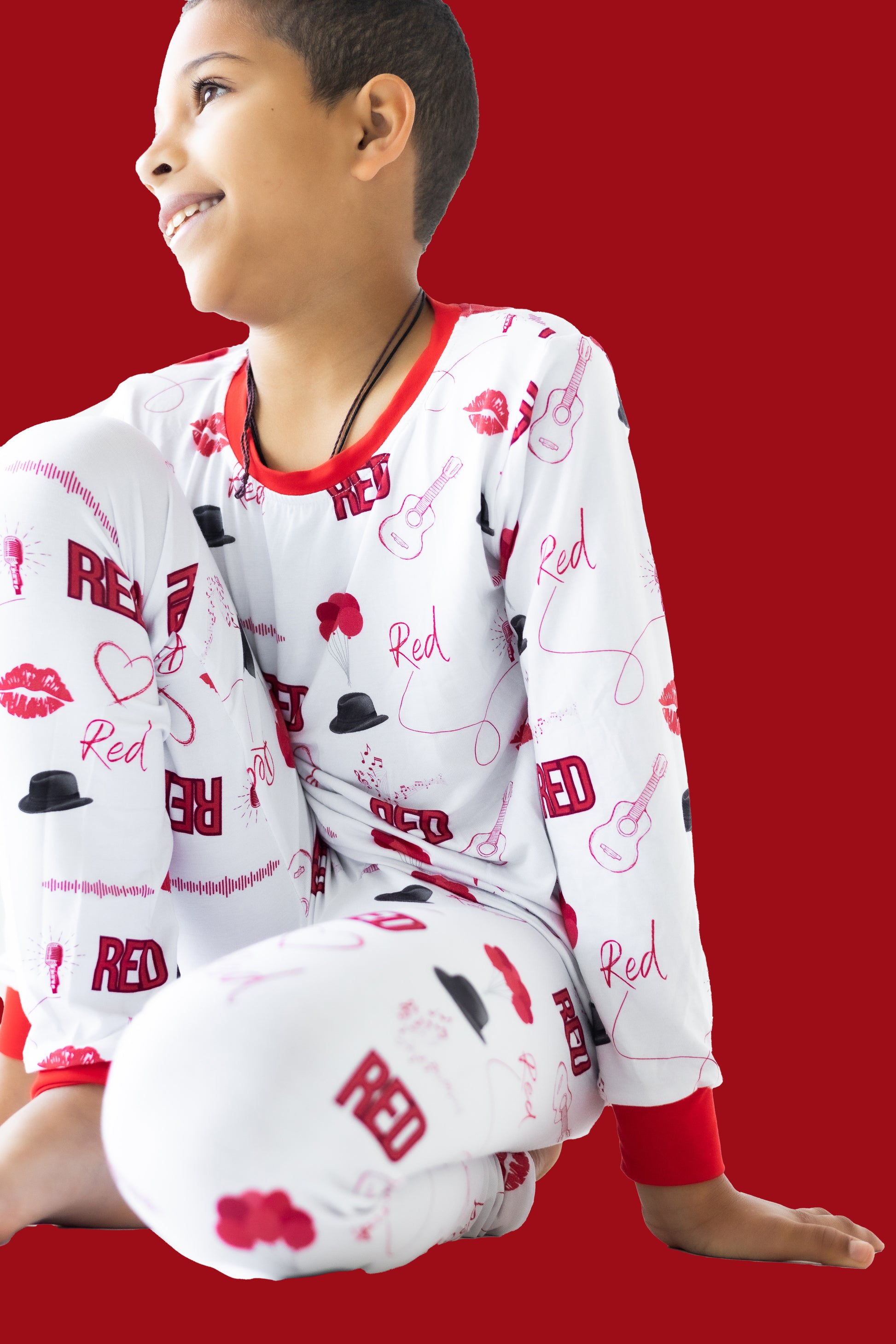 Red Lipstick Bamboo Pajama Set PREORDER - Bamboo My Baby