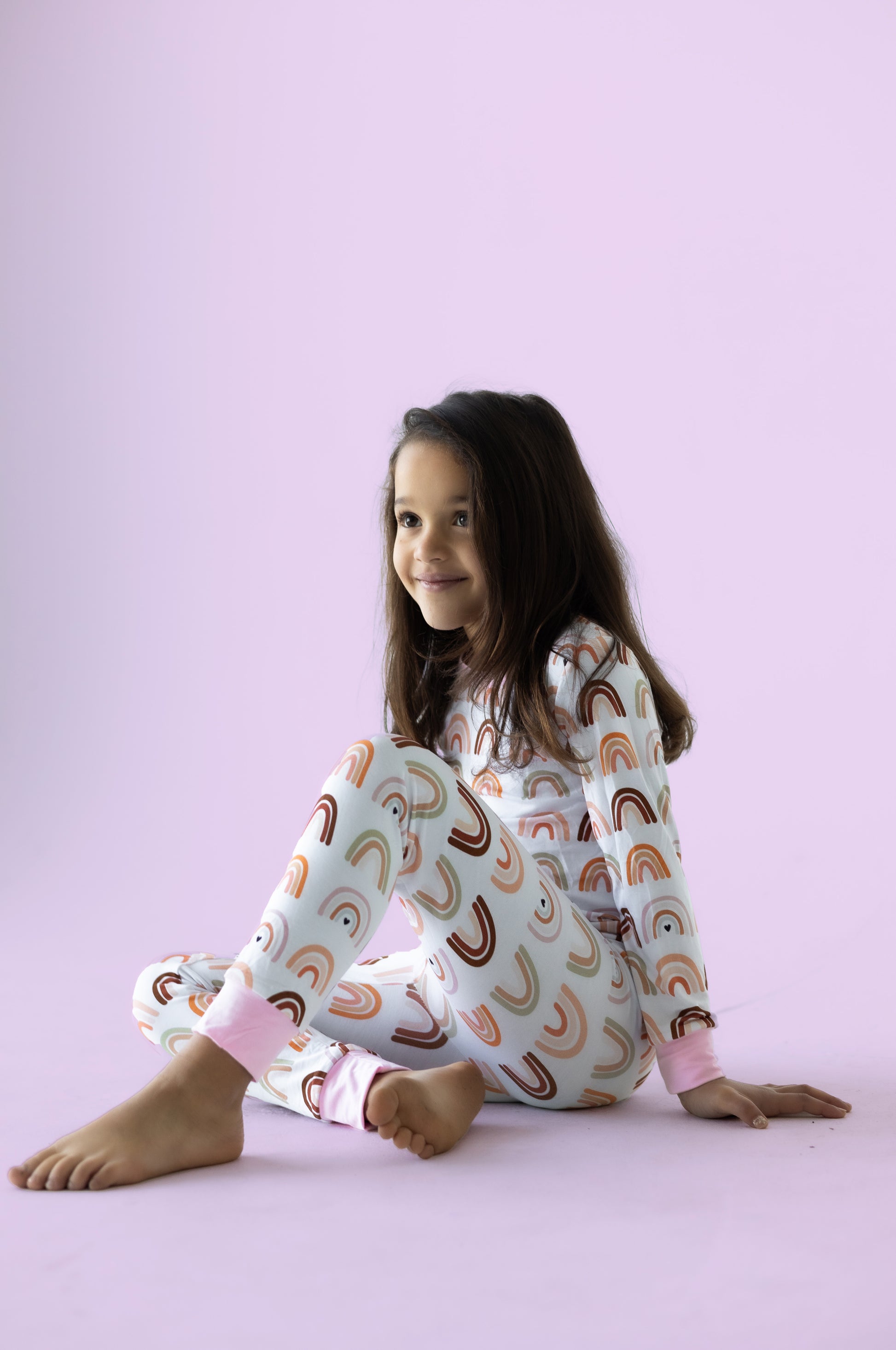 Pastel Pink Neutral Rainbows Bamboo Pajama Set PREORDER - Bamboo My Baby