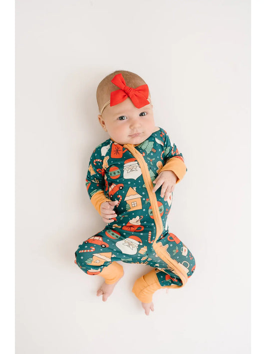 Holly Jolly Bamboo Romper - Bamboo My Baby