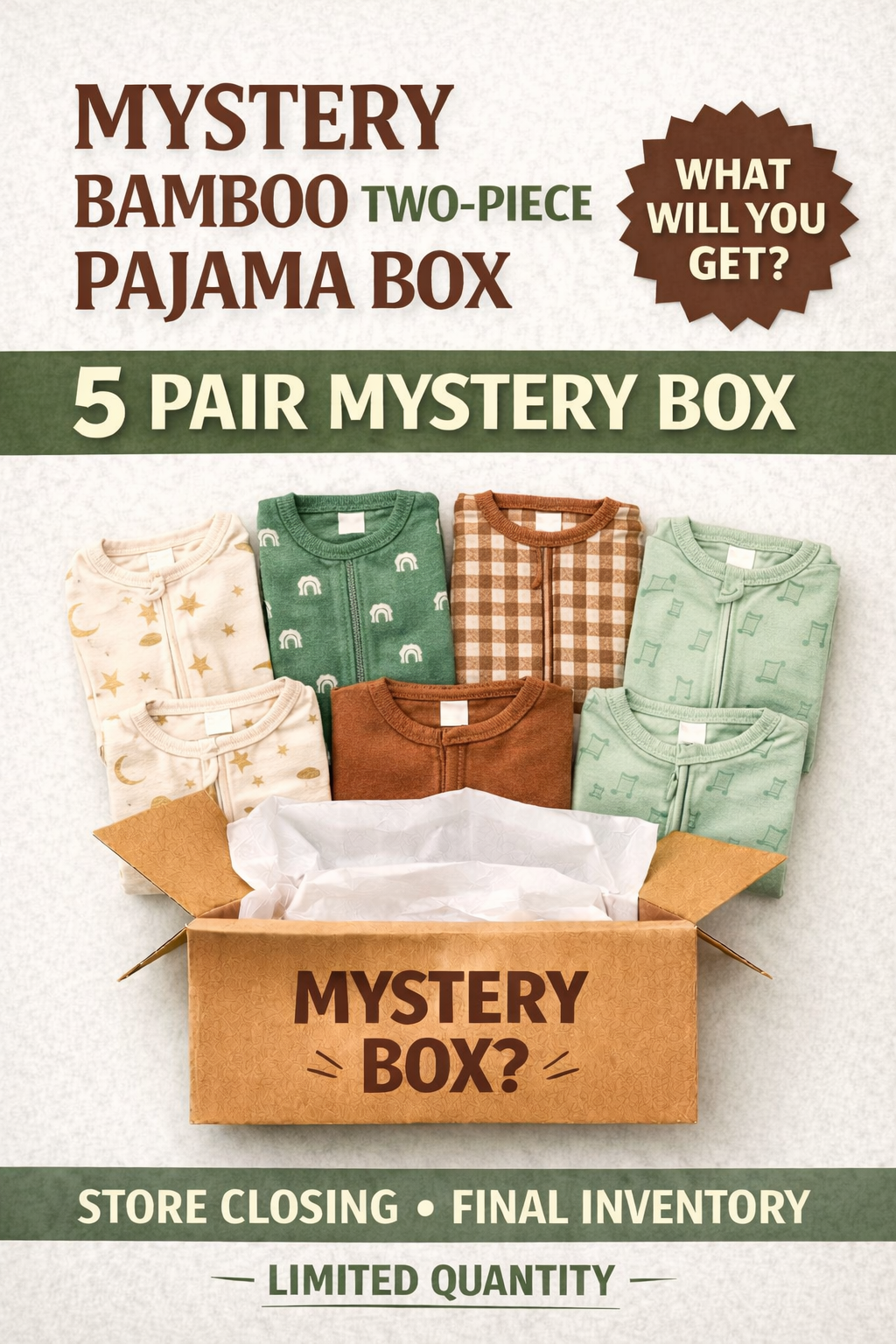 5 Bamboo Pajama Two-Piece Sets MYSTERY BOX