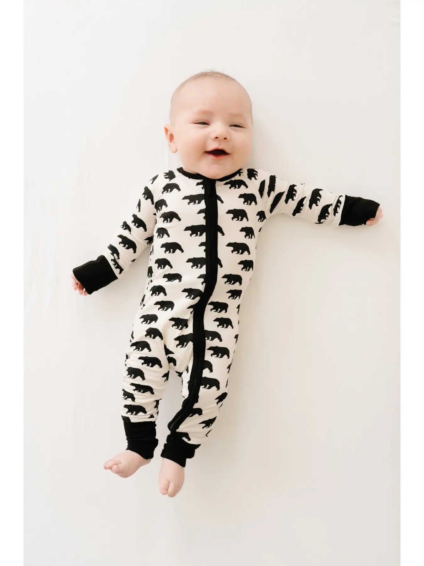 Black Bear Bamboo Romper - Bamboo My Baby