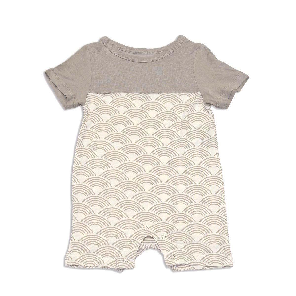 Wobbly Wave Bamboo Short Sleeve Romper - Bamboo My Baby